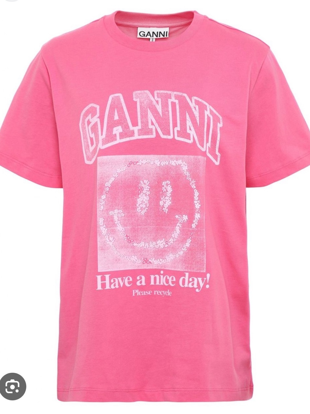 Ganni Pink Kids Graphic 'Have a Nice Day' Tee